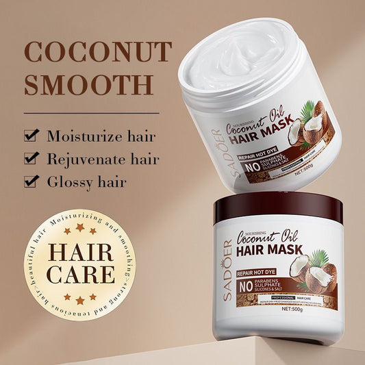 Milk Fragrant Coconut Hair Conditioner Coconut Milk Flavor Hair Mask SADOER improves restlessness, nourishes softness, smoothness, and has a large capacity of 500g