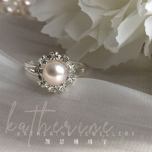 [Over 13,000 sold] Sunflower Ring Pure Freshwater Pearl 925 Silver Ring Adjustable Opening Women's Ring    笔记