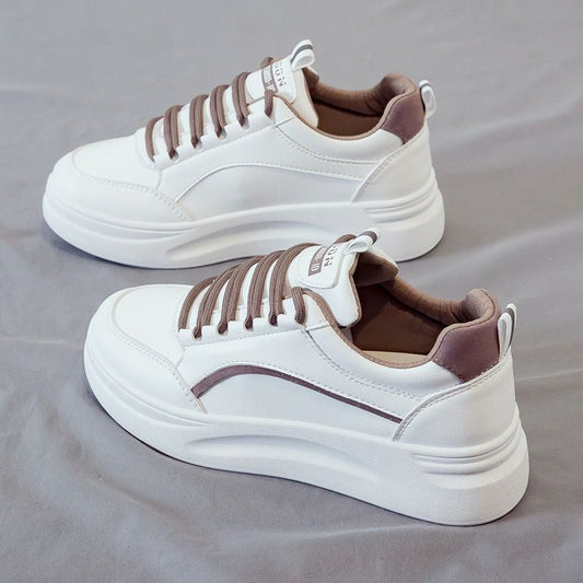 [Over 100,000 sold] Little White Shoes Female  New Korean Fashion Leather Sports Student Leisure Versatile Board Shoes Female Instagram Trend