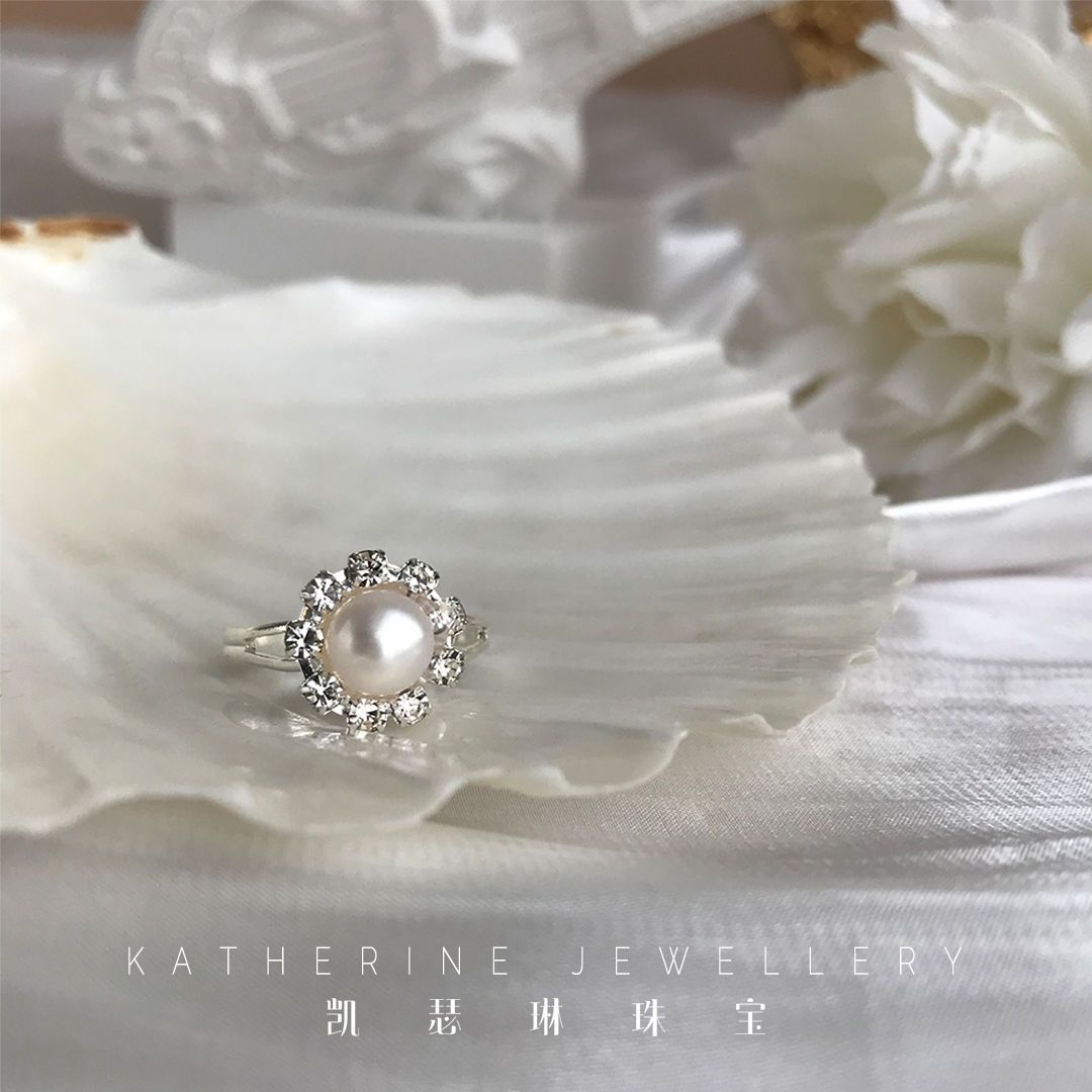 [Over 13,000 sold] Sunflower Ring Pure Freshwater Pearl 925 Silver Ring Adjustable Opening Women's Ring    笔记