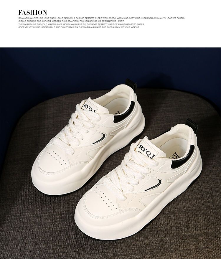 Thick soled small white shoes for women, new Instagram trend casual white board shoes versatile, niche original shoes for women